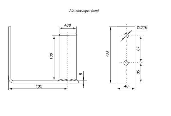 Montagewinkel verzinkt 11cm